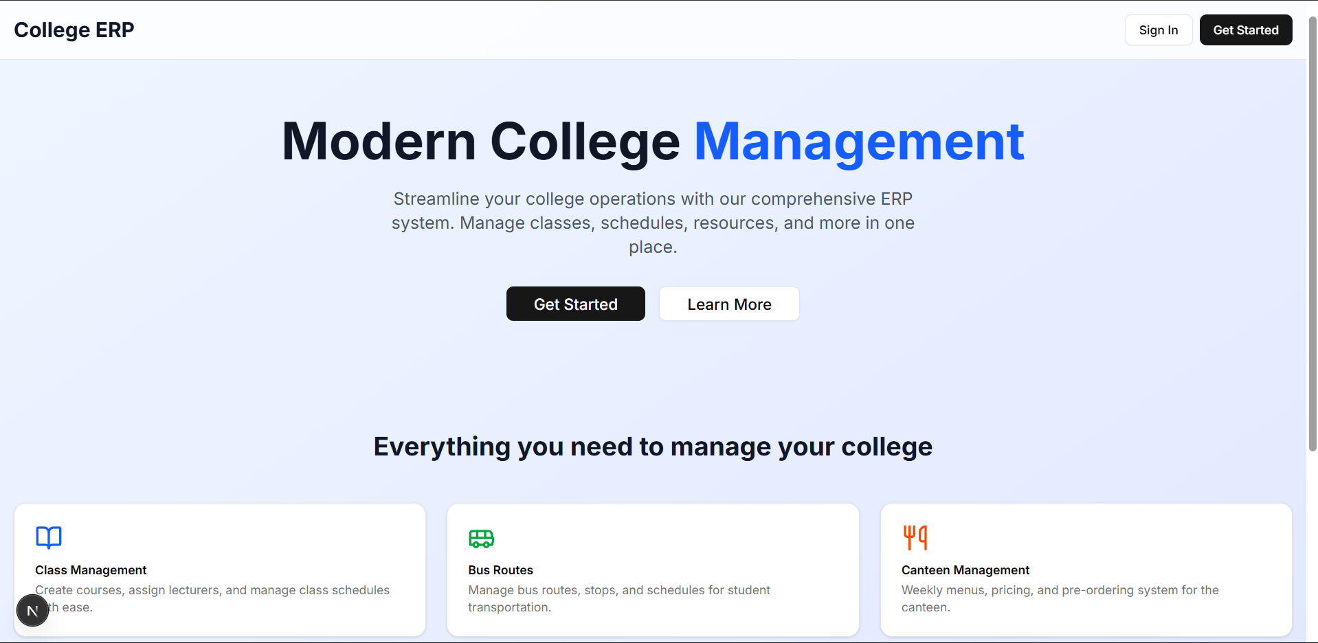 College ERP System